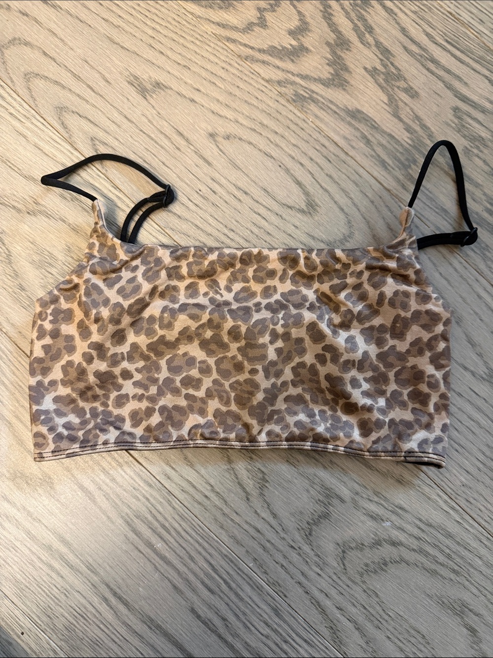 Anthropologie Leopard Print Bralette in Beige and Brown